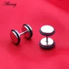 2pcs Mens Punk gótico 4-12mm Ear Aço inoxidável Studs Falso Orelha Maca Cheater Brinco Piercings Jóias