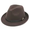 Unisexe adulte nouveau haut à la mode Jazz Fedora bord élégant Trilby Gangster casquette en plein air fête rue décontracté élégant chapeaux printemps été