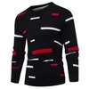 Crew Neck New Sweater Men Pullover Printed Tops Winter Knitted Sweaters Men Clothing Long Sleeve Sweaters 4 Colors