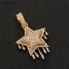 Collana girocollo con catena da tennis ghiacciata Collana con ciondolo a forma di stella in oro placcato oro regalo di gioielli hip-hop da uomo