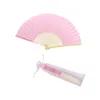 10 Stks Gepersonaliseerde Gegraveerde Vouwen Handvouw Vintage Fans Outdoor Organza Gift Bag Bruiloft Baby Douche Gunsten