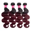 T1b onda del corpo bordeaux Ombre fasci di capelli dell'onda del corpo Ombre malese estensioni dei capelli umani onda del corpo capelli vergini3161