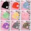 Ins Solidne czapki z dzianiny Duża literówka Kids Knent Hat Winter Skullies Czapki Kobiety Mężczyźni Wełna Kapelusze Dorywczo Hip-Hop Hat Hat 13Colors GGA2747