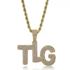 Cool TLG Pendant Necklace For Men 2019 New Fashion Hip Hop Jewellry Gold Plated Cubic Zirconia Hiphop Necklace Letters