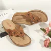 Desinger Women Slippers Outdoor Sandals Slippers Flip Flops Flats Non-slip Summer Fashion Beach Sandals with flowers Casual Shoes