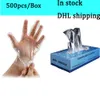 Disposable Gloves 500pcs PE Garden BBQ Plastic Gloves Multifuction for Restaurant Kitchen Accessories VS latex nitril gloves