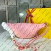 M53750 M53861 NEW WAVE BUMBAG 남성 여성 오리지널 송아지 가죽 숄더백 지갑 크로스 바디 메신저 백 허리 팩