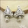 100 pz Charms argento fungo Ciondolo tibetano in lega di zinco braccialetto adatto collana di DIY metallo risultati dei monili