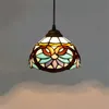 20CM Europäische kreative Liebe Barock glasierte Lampe Tiffany Buntglas Wohnzimmer Esszimmer Flur Balkon Bar kleiner Kronleuchter TF073