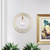 Nordic Metal Round Rings Pendant Lamps Minimalist Bedroom Bedside Hanging Lamp Creative Bar Restaurant Pendant Light Fixture