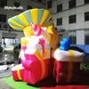 Boîte-cadeau de noël gonflable simulée, hauteur de 4m, publicité du père noël avec sacs cadeaux pour la décoration des événements de noël