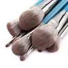 13pcs Blue Makeup Brushes Set Foundation Powder Contour Blush Brush Lip Eyeshadow Eyebrow Brush Soft Hair Make Up Brush Cosmetic Tools