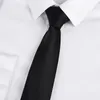 Black Clip On Tie Security Ties For Men Women Steward Matte Black Necktie Black Clothing Accessories 2020