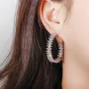 유럽과 미국의 여성 귀걸이 화이트 골드 도금 스파클링 CZ 귀걸이 여자를위한 여성 멋진 선물