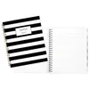 Anpassad Mode Svart och Vit Stripe Business Hardcover Spiral Notebook