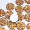 Micui 100pcs 18mm Crystal Ab Flatback Round Rhinestone Cabochon Gems Flat Back Resin