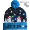 2020 HOT LED Kerstmutsen Beanie Trui Kerstmis Santa Hat Licht opgebreide Hoed voor Kid Adult For Christmas Party