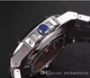 Luxuriöse Herrenuhr, automatische mechanische Herrenuhr, blaues Zifferblatt, Saphir-Edelstahl, transparente Glasrückseite, Herren-Armbanduhr