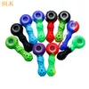 Bol en verre de silicone multicolore pipes à fumer tuyaux de brûleurs à mazout en verre 4,33 pouces bangs à eau en verre pipes à fumer accessoires pour fumer