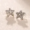 brincos da estrela do mar de prata esterlina