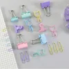 Binder Clip Set med Box Metal Multi-Functional Kombination Skrivbord Papper Klippstift Söt Skolkontor Tillbehör Stationery Set