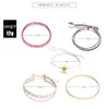 Bohemian 5 piece set small daisy leather rope bracelet ladies girl teen beach waterproof fresh temperament hand rope