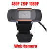 HD Webcam Web Camera 30FPS 480P / 720P / 1080P الكمبيوتر المدمج في الصوت امتصاص ميكروفون USB 2.0 سجل الفيديو لجهاز الكمبيوتر المحمول الكمبيوتر المحمول في المخزون