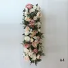 人工アーチフラワーロウ100cm長さdiyシルクピオニーバラシミュレーション花列結婚式のセンターピース装飾的な背景