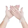 100 stks / partij Wegwerphandschoenen PVC Handschoenen Plastic Waterdicht Transparante S M L XL 4 Size Homeware Reinigingshandschoenen T2I5810