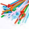 Ljus Färgglada Plast Böjbar Dricka Party Straws Engångsdryck Straws Bröllopsinredning Mixed Colors Party Supplies YQ01480