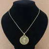 San Benito de Nursia Patrón contra el mal Cruz medalla religiosa collares pendientes 23.6inches 10pcs / lots El oro antiguo A-484d1