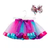 15 Farben Baby Mädchen Tutu Kleid Candy Regenbogen Farbe Mesh Kinder Röcke + Bogen Haarspangen 2 teile/satz Kinder Feiertage Tanzkleider Tutus Kleidung M576