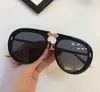 0307 Black Gold Fashion Pilot Folding Sunglasses 56mm 0307S men Sunglasses New with Box310H