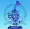 Bongos Recycler Hookah Dab Oil Pig Water Tubs Recycler Tornado com tigela azul verde ￢mbar tubo ￢mbar