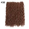 Goddess الكروشيه فو locs الشعر مجعد جدائل الكروشيه 18 بوصة 18strands / حزمة الشعر الاصطناعية تمديد الغجر