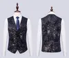 Lüks Tasarım Çiçek Desen Erkekler Wedding Smokin Çentikli Yaka Damat Balo İki Düğme Biçimsel Blazer (Jacket + Vest + Pantolon) için Suits Wear