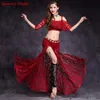 2018 Lace Bellydance traje 2 pcs set topskirt novo modelo venda quente mulheres barriga de dança ternos desempenho desgaste saia longa