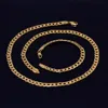 8mm Jewelry Set 18k Yellow Gold Filled Womens Mens Necklace Bracelet Curb Chain Link Flat Jewelry Gift6368455