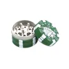 3 strati smerigliatrici stile fiches da poker accessori per pipe a base di erbe tabacco a base di erbe manuale frantoio per sigarette gadget rosso verde nero 12 pz / lotto