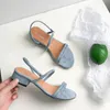 Summer Square Heels Slip On Slippers Women Peep Toe Sandals Classic black Elegant Low Heels Outdoor Party Dress Shoes Two kinds of Wear