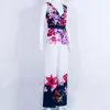 Kvinnors jumpsuits Rompers 2021 Kvinnor PlaySuit Sexig V-ringning Floral Jumpsuit Lady Clubwear Flower Summer Wide Leg Party Romper2144
