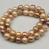 Hurtownie Luksusowy Mieszany Kolor Prawdziwy Słodkowodne Barokowe Koraliki Pearl 1 Strand 10mm Barok Pearl Luźne Koraliki Strand Dla Kobiet Naszyjnik Bransoletka