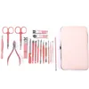 Set di strumenti per la cura del set di manicure in acciaio inossidabile a bocca d'aquila Set di 18 pezzi kit di pedicure per manicure di bellezza