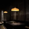 جنوب شرق آسيا نمط الخيزران قلادة مصباح مطعم فندق صالة غرفة الطعام الرعوية اليد محبوك تعليق معلق الإضاءة