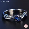 Pierres précieuses à la mode bague en argent améthyste bague saphir bleu argent 925 bijoux bagues aigue-marine pour femmes bagues de fiançailles 2537