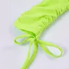 BOOFEENAA NEON GROENE RUCHED OFF SCHOUDER lange mouw bodycon jurk sexy party night club jurken lente 2019 C66-AC32 Q190417