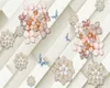 Papier peint 3d personnalisé de toutes tailles, fleurs de diamant de luxe et de haute qualité, décoration intérieure, papier peint en soie écologique