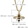 Iced Out Gold Silver Animal Bee Pendant Necklace Color Cubic Zircon Men's Women Hip Hop Jewelry Gifts