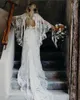 Богемная страна V-образным вырезом свадебные платья с длинным рукавом кружева аппликация BOHO свадебные платья для развертки поезда на пляже сад роскошное свадебное платье