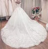 Dubaï arabe dentelle robe de bal robes de mariée de luxe sur l'épaule perles appliques robe de mariée robes de mariée avec lacets dos CPH095